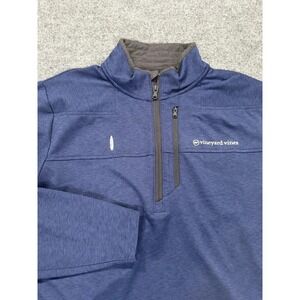 Vineyard Vines OTG Shep Shirt Mens XL Blue 1/4 Zip Mock Neck Stretch Pullover